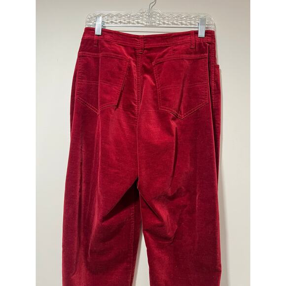 Sigrid Olsen Merlot Red Cotton Velour Jeans w Stretch Straight Fit Size 6 JL - Picture 5 of 8